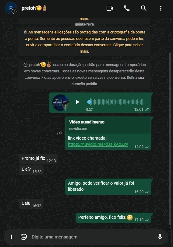 Print de depoimento de cliente aprovado