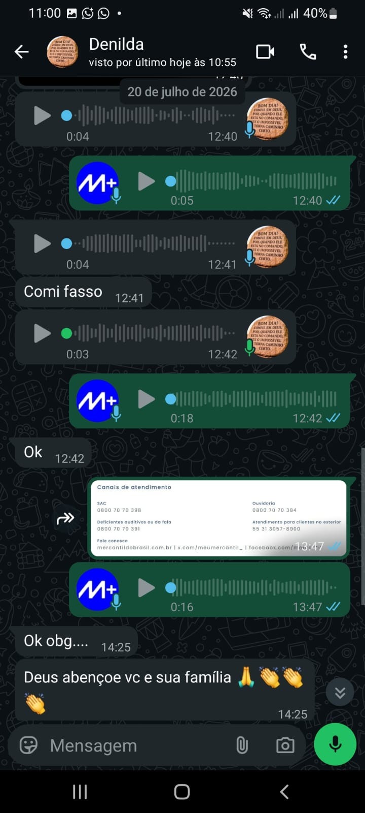 Print de depoimento de cliente aprovado